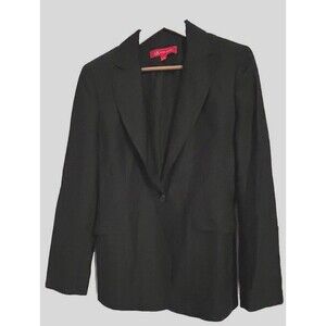 Anne‎ Klein Jacket Vintage Y2K Blazer Suit Coat Black Polka Dot Women 8 Career